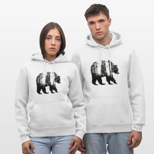 Evergreen Bear Silhouette - Heavyweight Unisex Hoodie CRUISER by Stanley/Stella