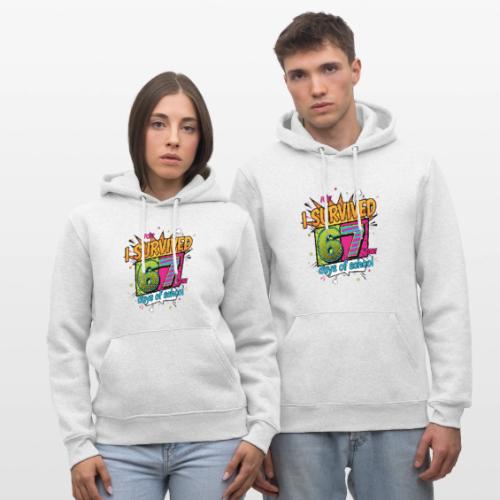 I Survived 67 Days of School T-Shirt – Funny Teach - Heavyweight Unisex Hoodie CRUISER by Stanley/Stella