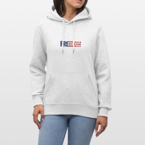 Freedom American Flag Distressed Patriotic Shirt - Heavyweight Unisex Hoodie CRUISER by Stanley/Stella