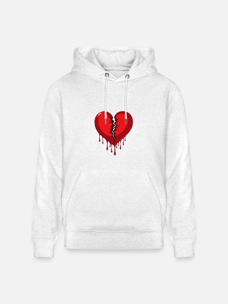 broken heart - Heavyweight Unisex Hoodie CRUISER by Stanley/Stella - light heather gray