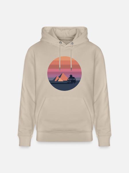 Volkswagen VW T2a Camper With Pyramids - Heavyweight Unisex Hoodie CRUISER by Stanley/Stella - dust