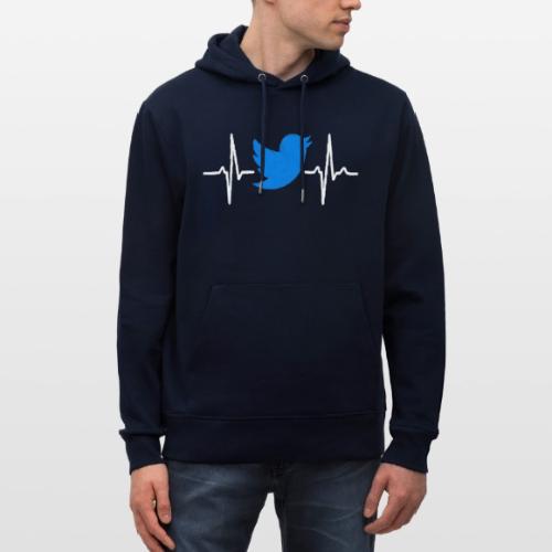 Social Media Heartbeat Blue Bird Graphic - Heavyweight Unisex Hoodie CRUISER by Stanley/Stella