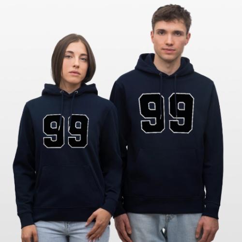 Varsity Number 99 Athletic Font - Heavyweight Unisex Hoodie CRUISER by Stanley/Stella