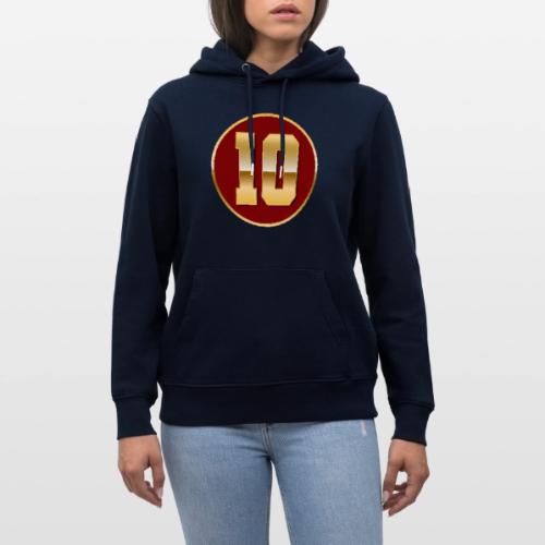 Number 10 in Gold Varsity Font - Heavyweight Unisex Hoodie CRUISER by Stanley/Stella