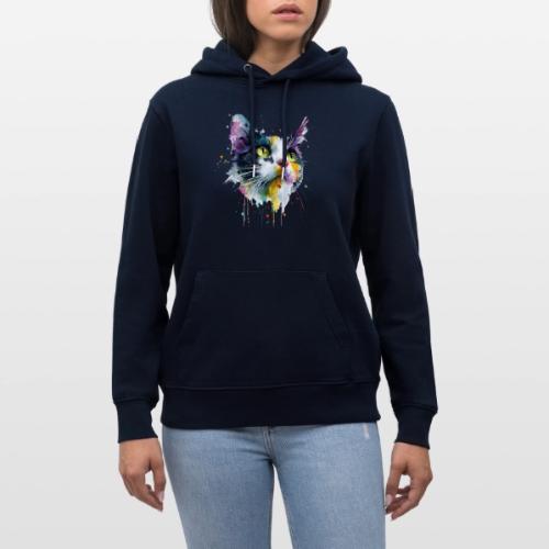 Cat: Painted Purr Expression - Heavyweight Unisex Hoodie CRUISER by Stanley/Stella