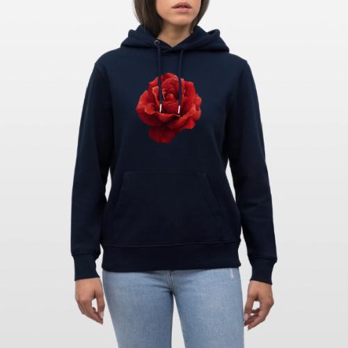 Rose: Crimson Dew Bloom - Heavyweight Unisex Hoodie CRUISER by Stanley/Stella