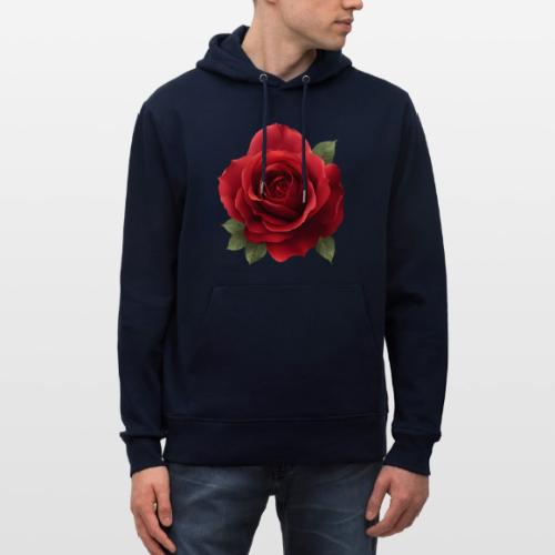 Rose: Crimson Bloom Elegance - Heavyweight Unisex Hoodie CRUISER by Stanley/Stella