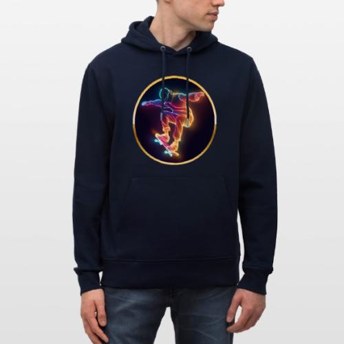 Skateboarding: Midnight Neon Skater - Heavyweight Unisex Hoodie CRUISER by Stanley/Stella