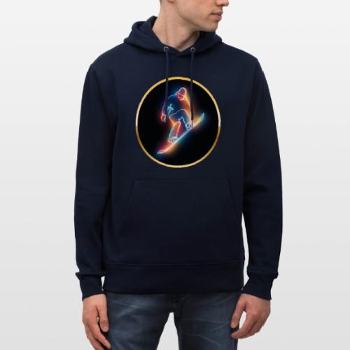 Golden Neon Snowboard - Heavyweight Unisex Hoodie CRUISER by Stanley/Stella