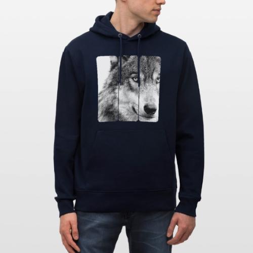 Wolf Face Triptych: Silent Alpha - Heavyweight Unisex Hoodie CRUISER by Stanley/Stella
