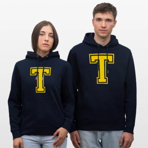 Letter T – Capital Athletic Alphabet Monogram - Heavyweight Unisex Hoodie CRUISER by Stanley/Stella