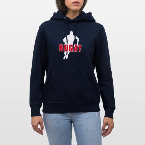 Bold Rugby Action Silhouette - Heavyweight Unisex Hoodie CRUISER by Stanley/Stella