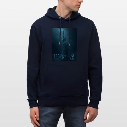 Neon Liberty USA Triptych - Heavyweight Unisex Hoodie CRUISER by Stanley/Stella