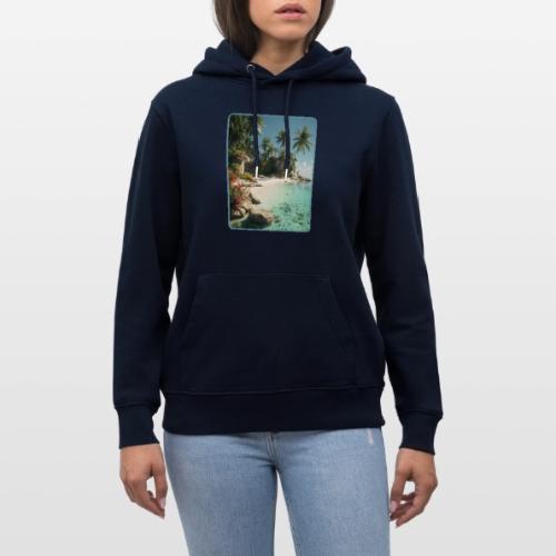 Serene Tropical Beach Floral Design - Heavyweight Unisex Hoodie CRUISER by Stanley/Stella