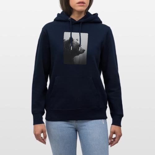 Grizzly Bear Black White Portrait Design - Heavyweight Unisex Hoodie CRUISER by Stanley/Stella