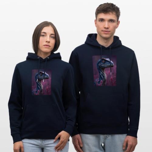 Blue Velociraptor Portrait Design - Heavyweight Unisex Hoodie CRUISER by Stanley/Stella