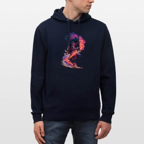 Flaming Ninja Warrior Fantasy Design - Heavyweight Unisex Hoodie CRUISER by Stanley/Stella