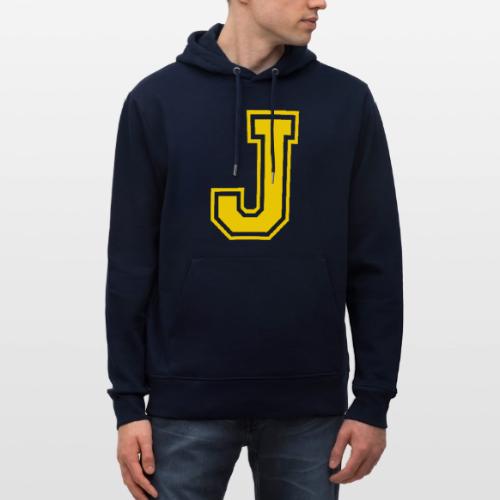 Letter J – Capital Athletic Alphabet Monogram - Heavyweight Unisex Hoodie CRUISER by Stanley/Stella
