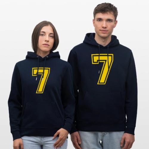 Number 7 in a classic athletic collegiate font - Heavyweight Unisex Hoodie CRUISER by Stanley/Stella