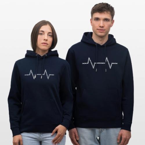 Bike Chain Heartbeat - Heavyweight Unisex Hoodie CRUISER by Stanley/Stella