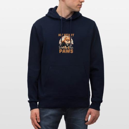 My Heart Walks on Four Paws – Pomeranian tee - Heavyweight Unisex Hoodie CRUISER by Stanley/Stella