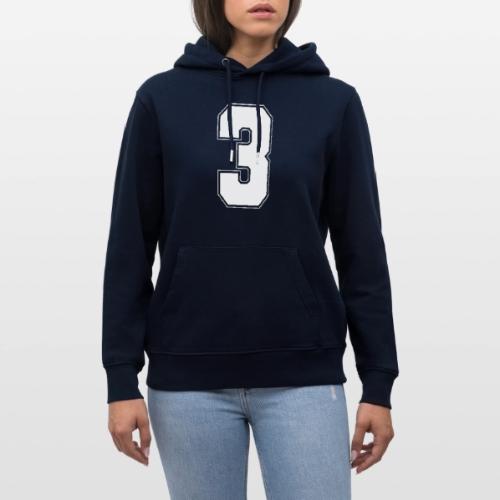 White Number 3 – Varsity Font - Heavyweight Unisex Hoodie CRUISER by Stanley/Stella