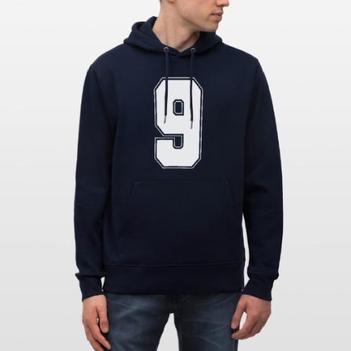 White Number 9 – Varsity Font - Heavyweight Unisex Hoodie CRUISER by Stanley/Stella