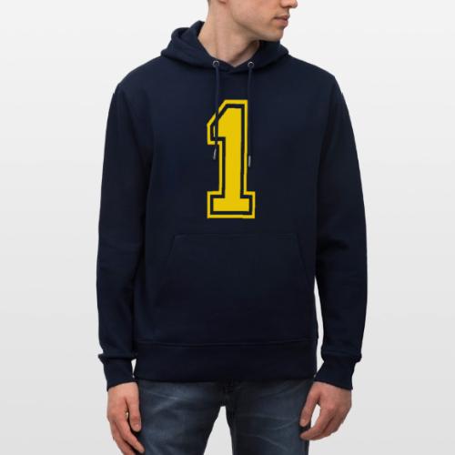 Number 1 in a classic athletic collegiate font - Heavyweight Unisex Hoodie CRUISER by Stanley/Stella