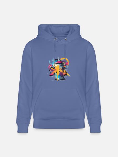 Vibrant Graffiti Spray Can Artwork - Heavyweight Unisex Hoodie CRUISER by Stanley/Stella - bright blue