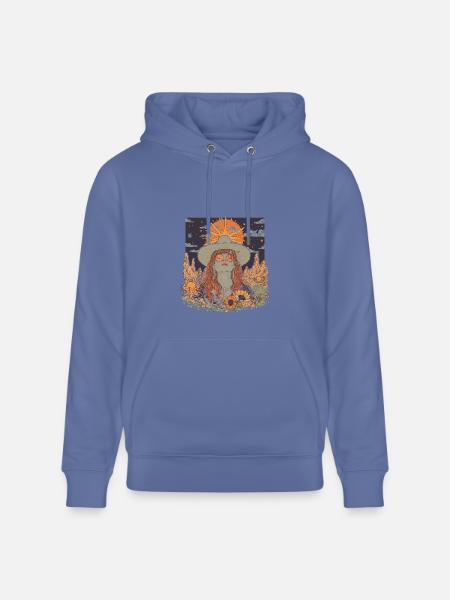 Mystic Sunflower Dreamer Illustration - Heavyweight Unisex Hoodie CRUISER by Stanley/Stella - bright blue
