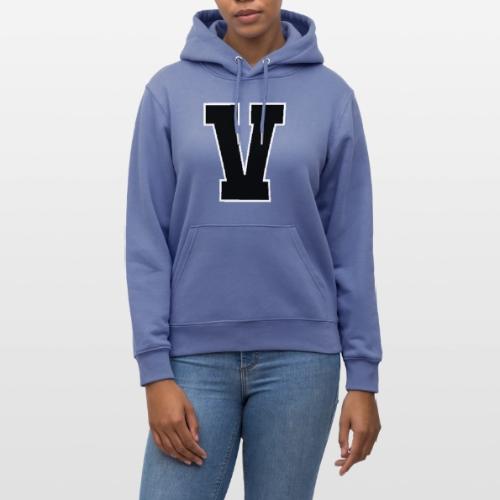 Varsity Letter V Athletic Alphabet Graphic - Heavyweight Unisex Hoodie CRUISER by Stanley/Stella