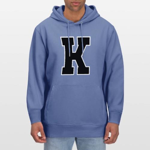 Varsity Letter K Collegiate Font Design - Heavyweight Unisex Hoodie CRUISER by Stanley/Stella