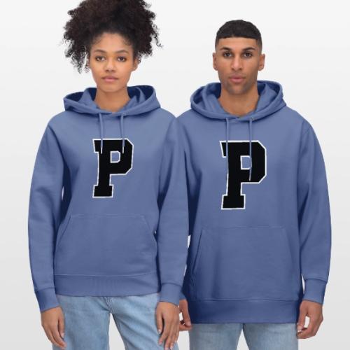Varsity Letter P Athletic Alphabet Design - Heavyweight Unisex Hoodie CRUISER by Stanley/Stella