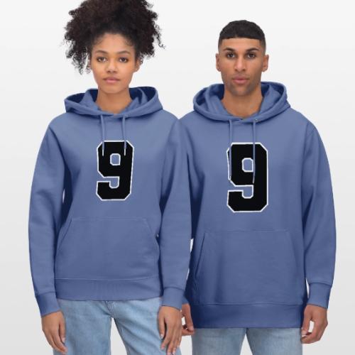 Varsity Number 9 Athletic Font - Heavyweight Unisex Hoodie CRUISER by Stanley/Stella