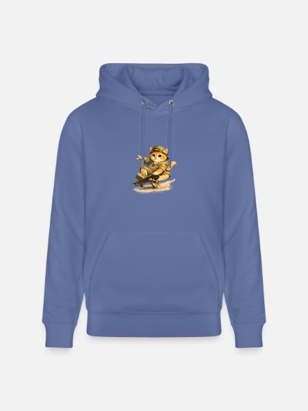 Skate Kitten on Board - Heavyweight Unisex Hoodie CRUISER by Stanley/Stella - bright blue