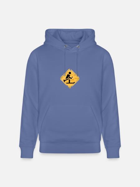 Snowboard Jump Hazard Sign - Heavyweight Unisex Hoodie CRUISER by Stanley/Stella - bright blue