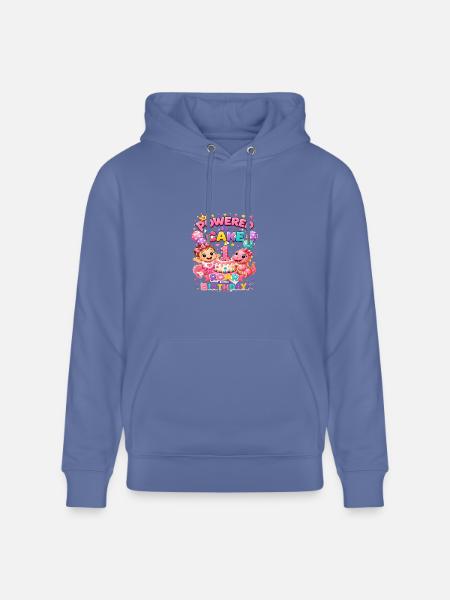 Powered_by_Cake_Dinosaur_1st_Birthday_Shirt Girls - Heavyweight Unisex Hoodie CRUISER by Stanley/Stella - bright blue