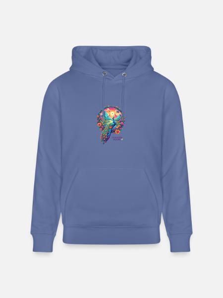 Paradise Flight Peacock - Heavyweight Unisex Hoodie CRUISER by Stanley/Stella - bright blue