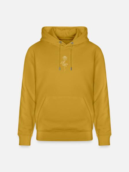 Minimalist Rose Line Art - Heavyweight Unisex Hoodie CRUISER by Stanley/Stella - ochre