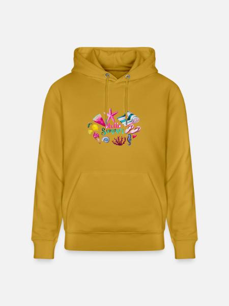 Vibrant Summer Beach Pattern - Heavyweight Unisex Hoodie CRUISER by Stanley/Stella - ochre