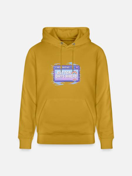 Better Days Ahead Pixel Retro - Heavyweight Unisex Hoodie CRUISER by Stanley/Stella - ochre