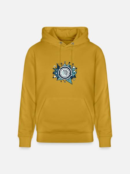 Circuit Starburst Emblem - Heavyweight Unisex Hoodie CRUISER by Stanley/Stella - ochre