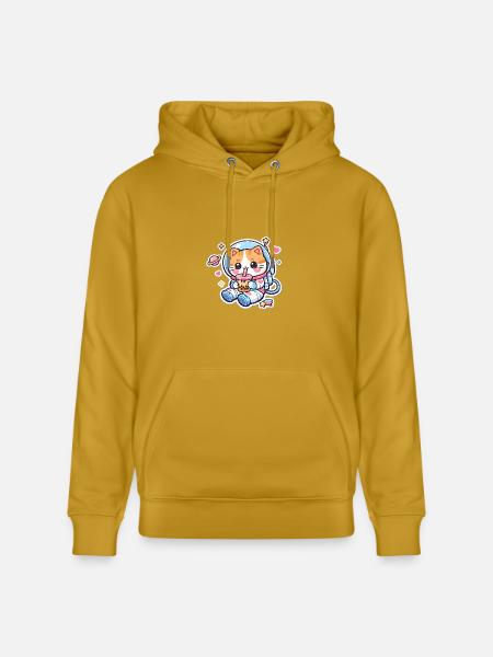 Cosmic Kitty Bubble Tea - Heavyweight Unisex Hoodie CRUISER by Stanley/Stella - ochre