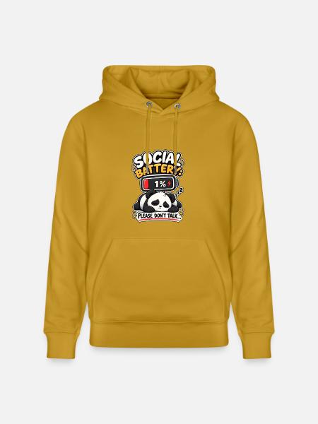 Social Battery Panda 1% - Heavyweight Unisex Hoodie CRUISER by Stanley/Stella - ochre