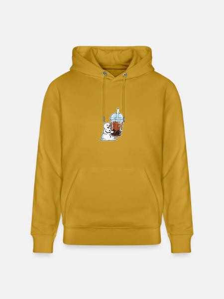 Snowman Bubble Tea Cup - Heavyweight Unisex Hoodie CRUISER by Stanley/Stella - ochre