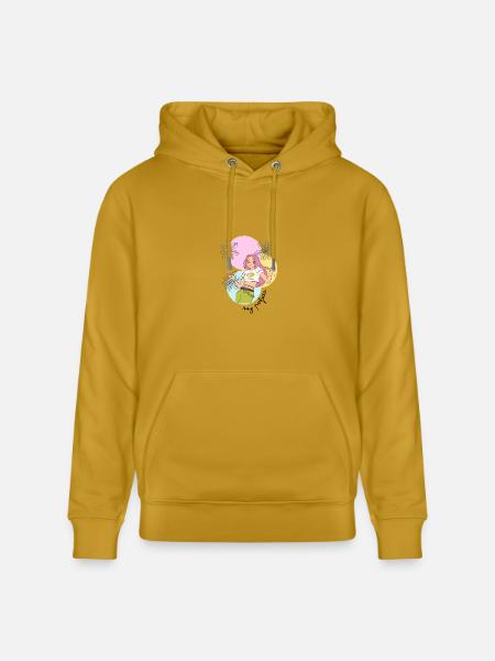 Pastel Leafy Heroine - Heavyweight Unisex Hoodie CRUISER by Stanley/Stella - ochre