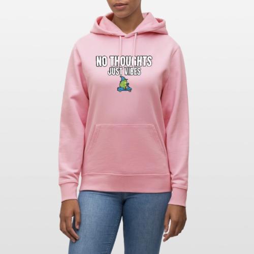 No Thoughts Just Vibes Funny Frog Shirt - Heavyweight Unisex Hoodie CRUISER by Stanley/Stella