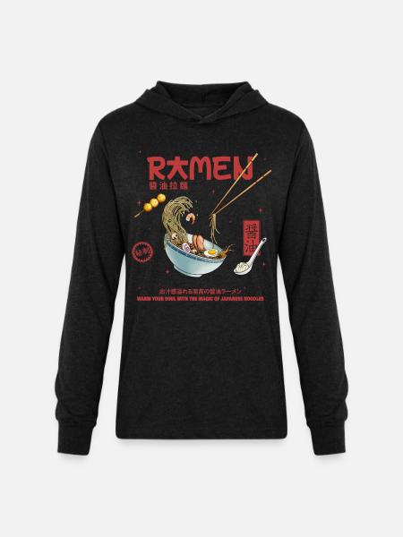 Ramen - Unisex Long Sleeve Hoodie Shirt - heather black