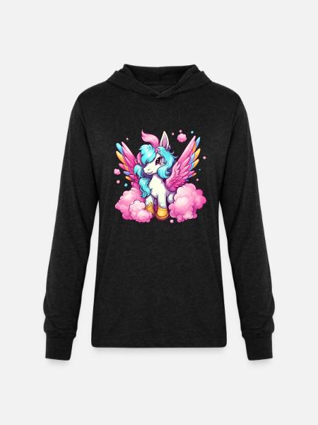 Pegasus - Unisex Long Sleeve Hoodie Shirt - heather black