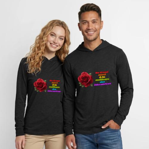 Thank You Educator: Pink and Rainbow Message - Unisex Long Sleeve Hoodie Shirt
